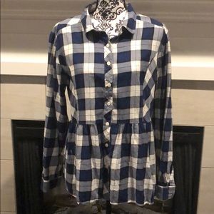 Torrid Button Up Plaid Blouse